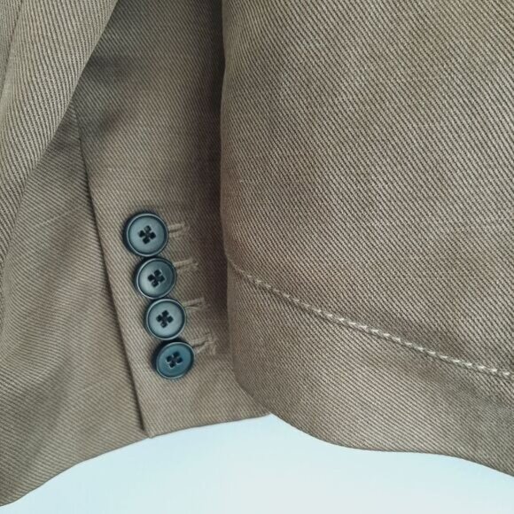 GARDE Linen Blend 100% Silk Lining Modern Asymmetric Full-Zip Jacket w Hood Sz S - Picture 14 of 16